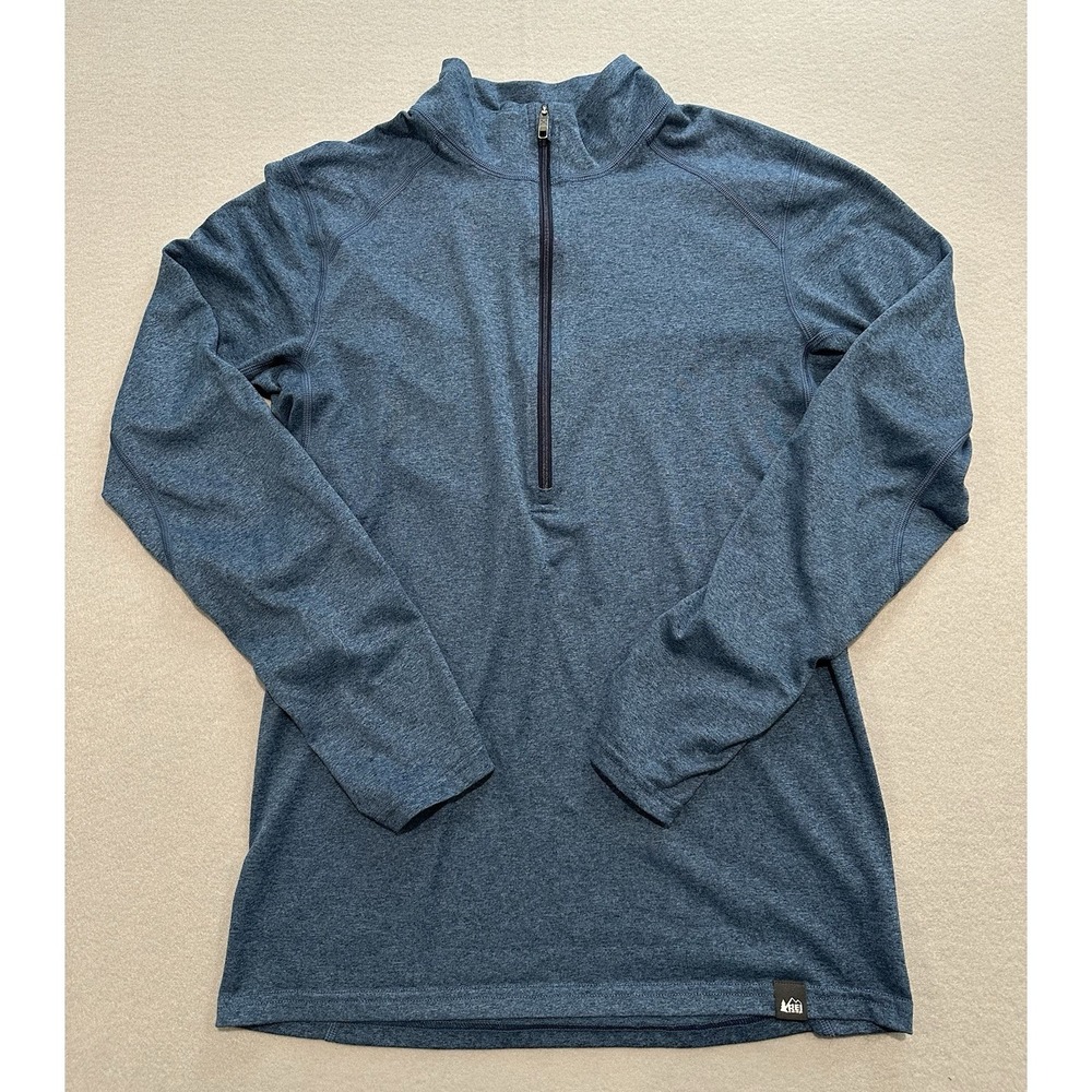 REI Co-op 1/4 Zip Pullover Mock Neck Blue Men's S Activewear Top